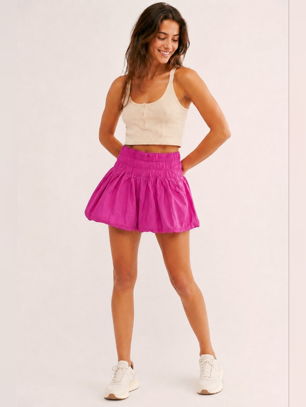 Free People FP Movement Women’s Cherry Smocked 2-in-1 Running Shorts Size L